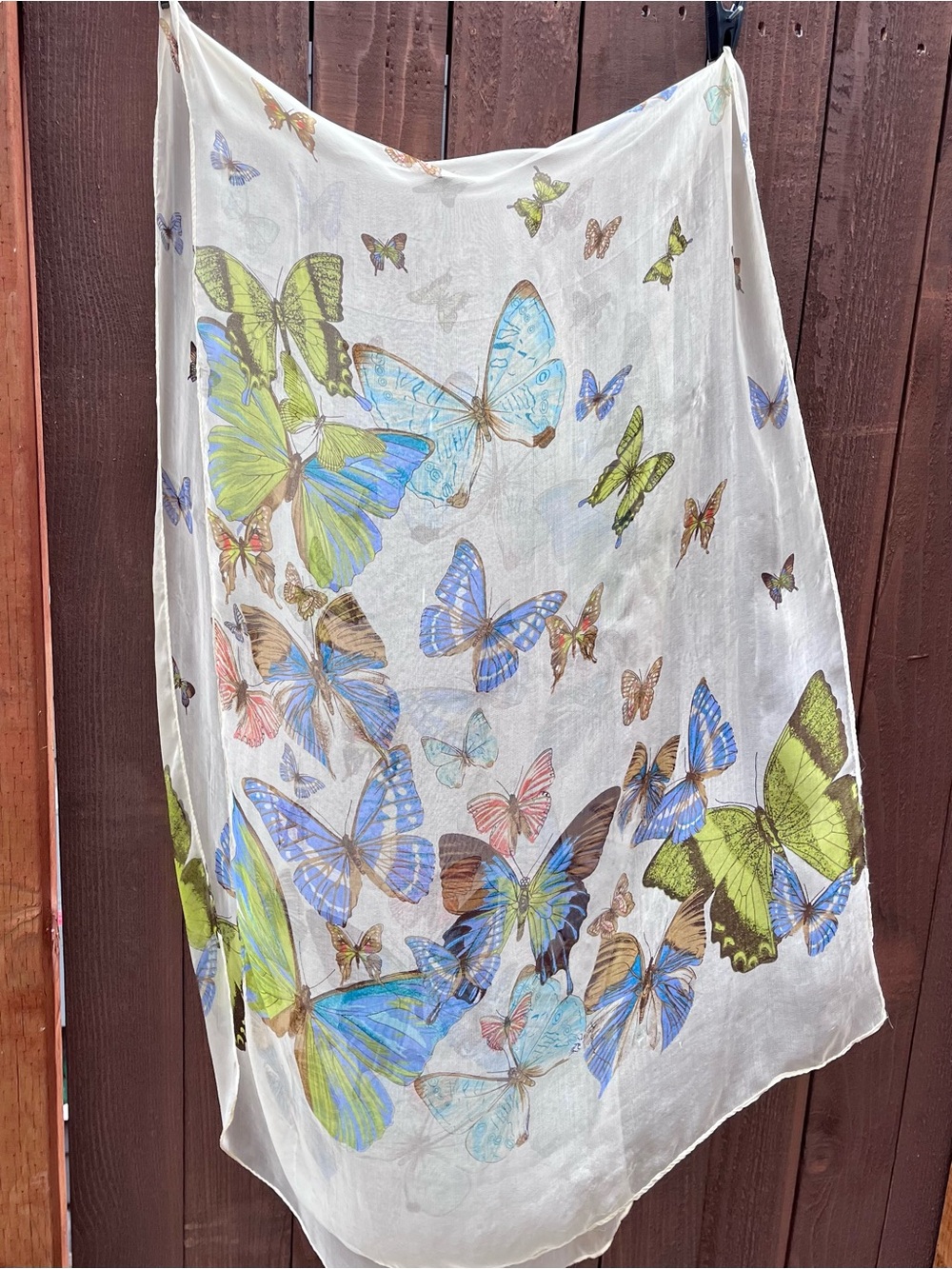 Vintage Silk Chiffon Butterfly Scarf